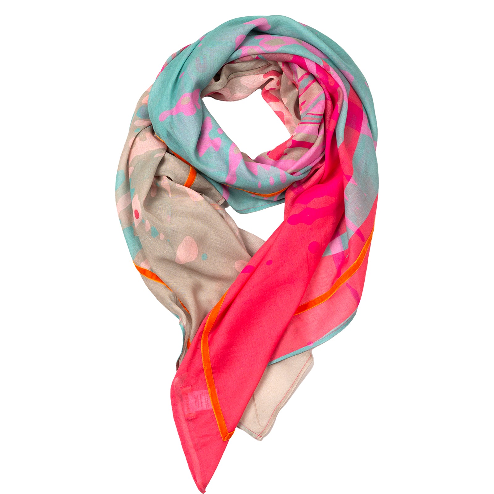Rubicon REVIVAL Baumwollschal mit Print 4131 pink