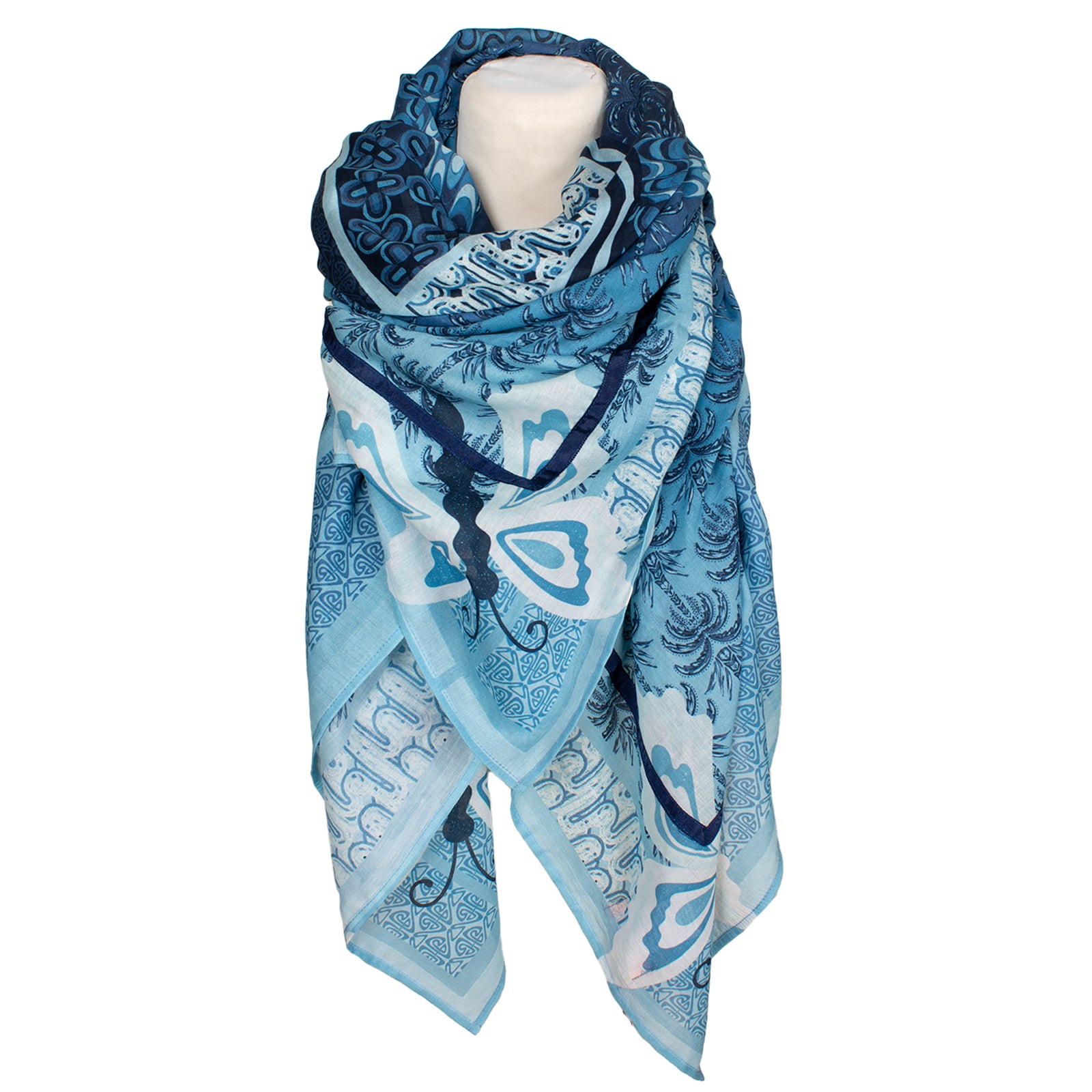 Rubicon 9TO5 Baumwolltuch mit Print blau 4132