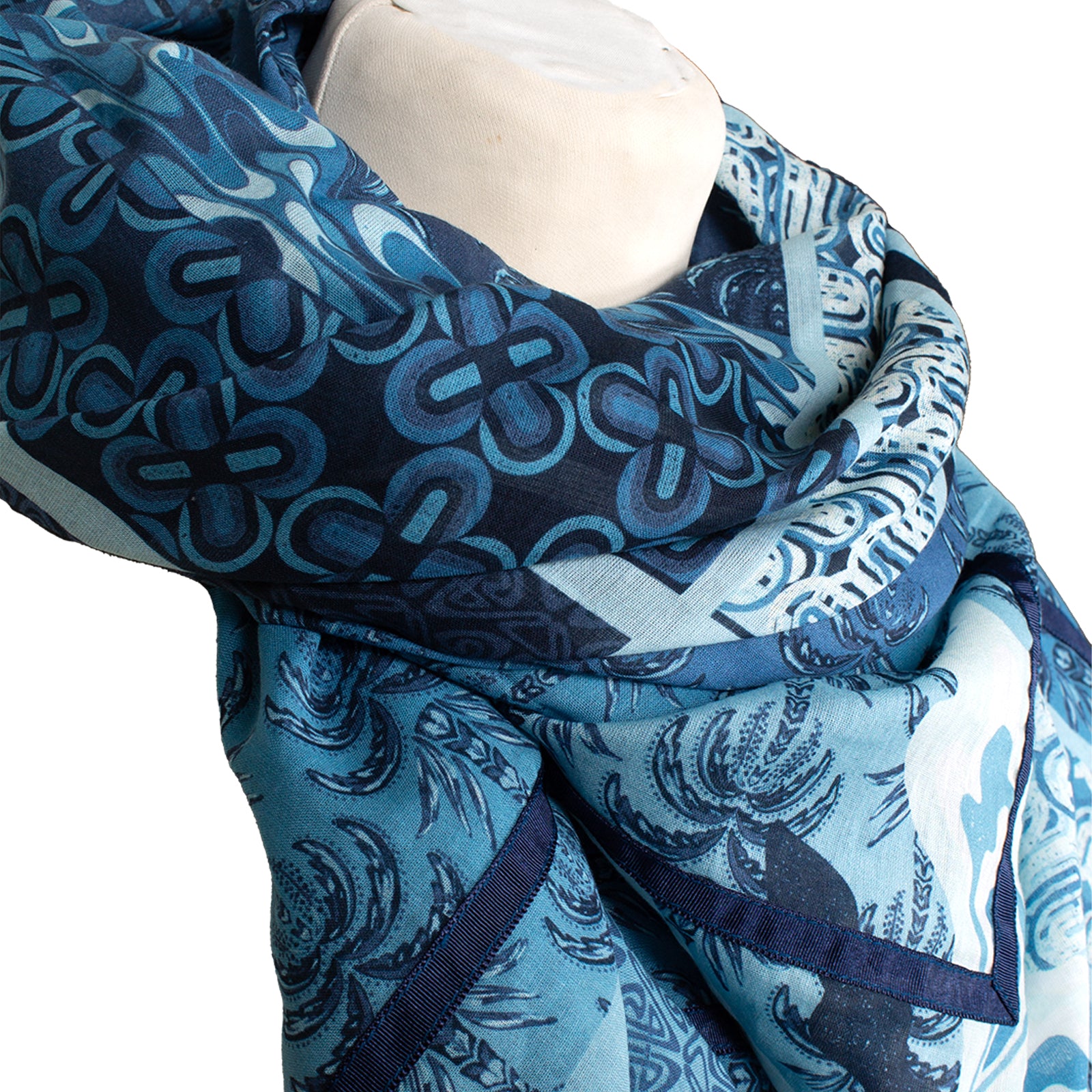 Rubicon 9TO5 Baumwolltuch mit Print blau 4132