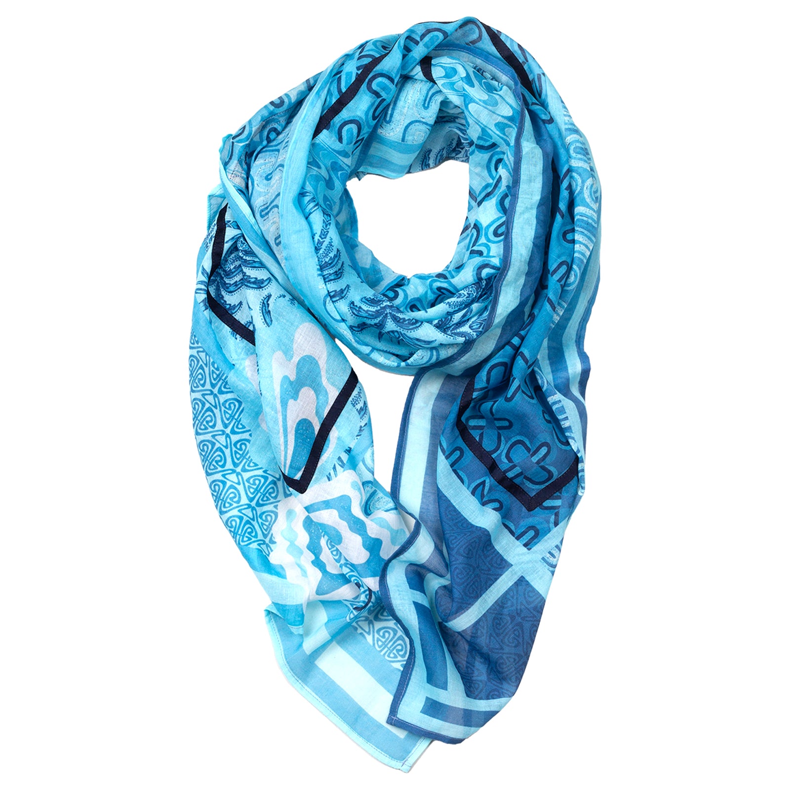 Rubicon 9TO5 Baumwollschal mit Print blau 4133