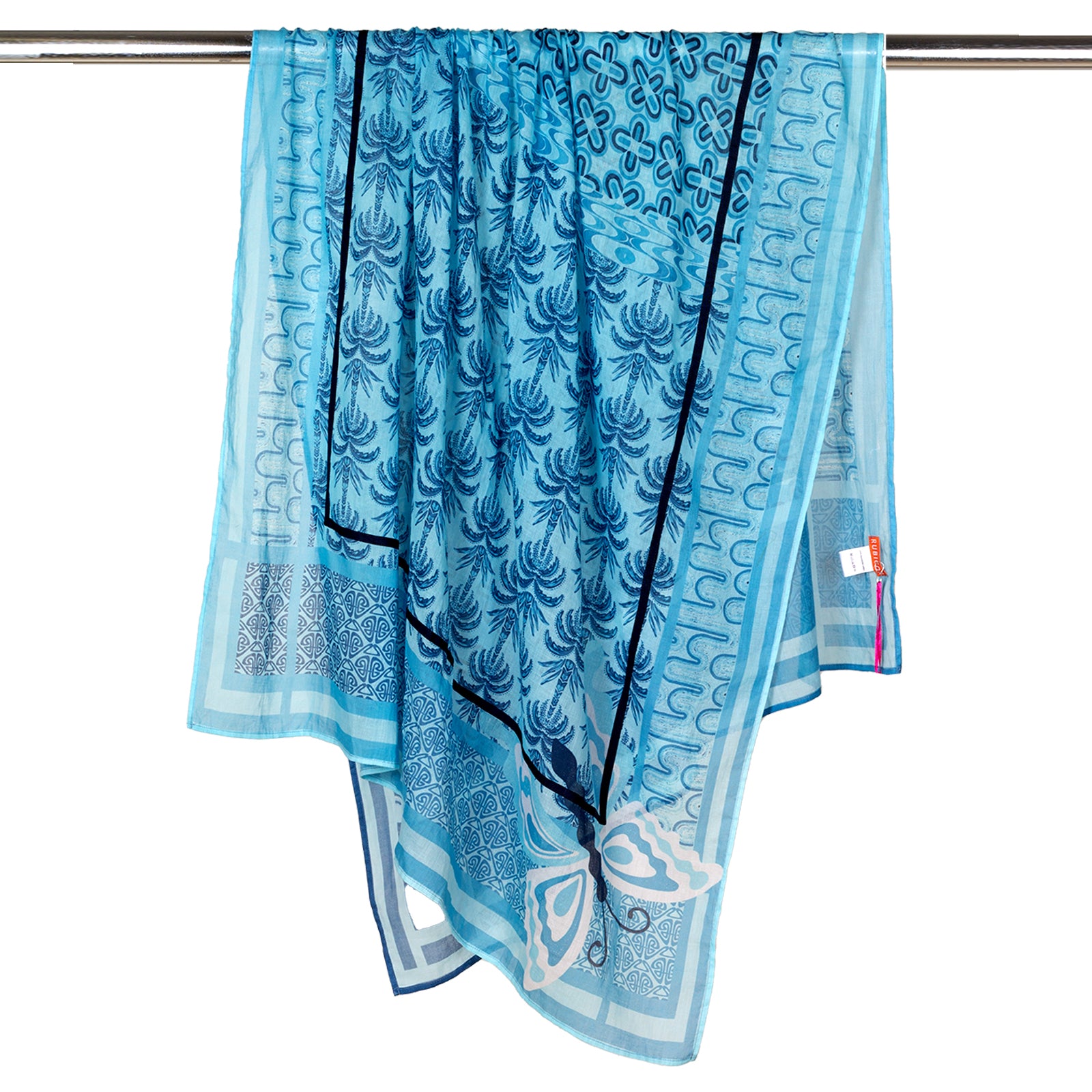 Rubicon 9TO5 Baumwollschal mit Print blau 4133
