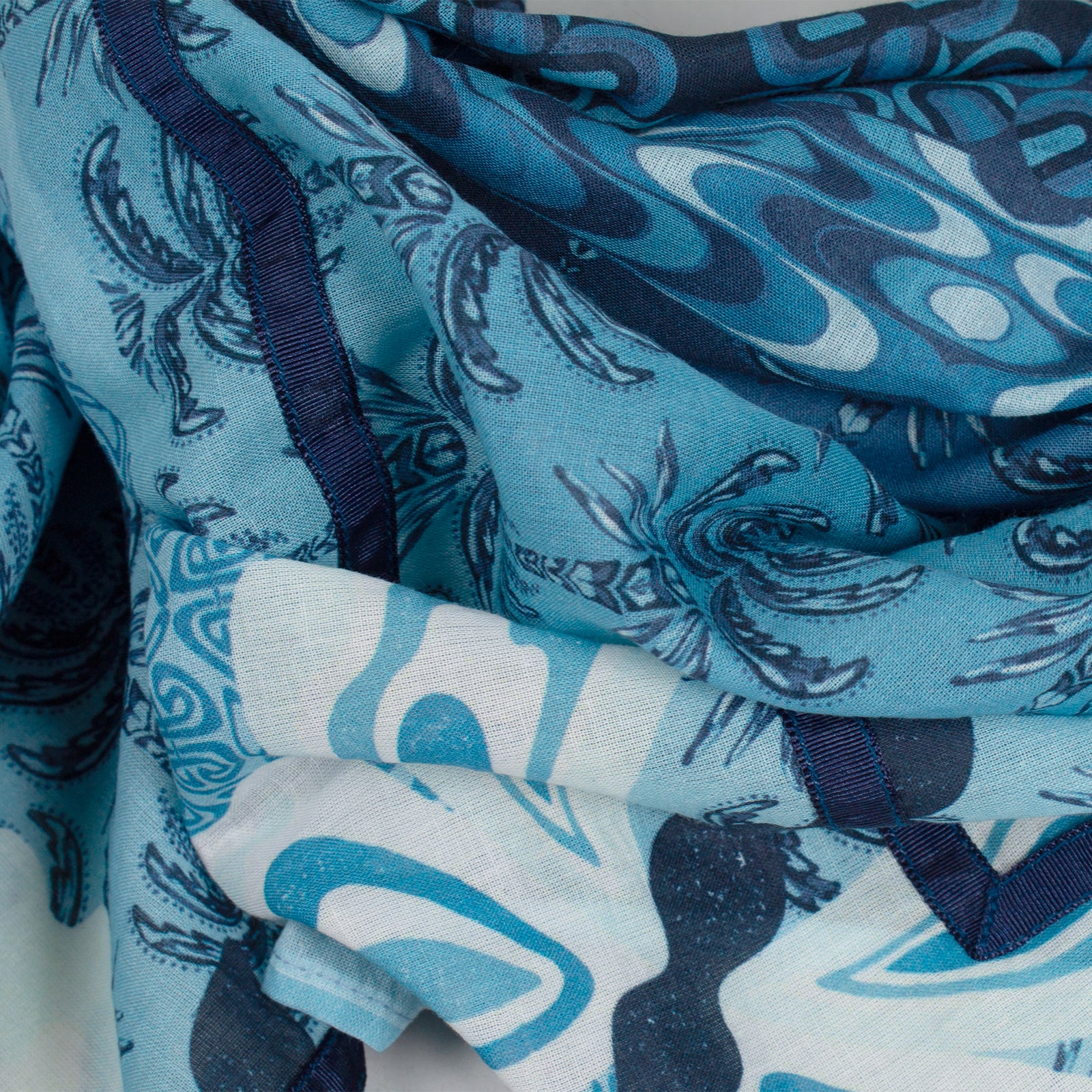 Rubicon 9TO5 Baumwolltuch mit Print blau 4132