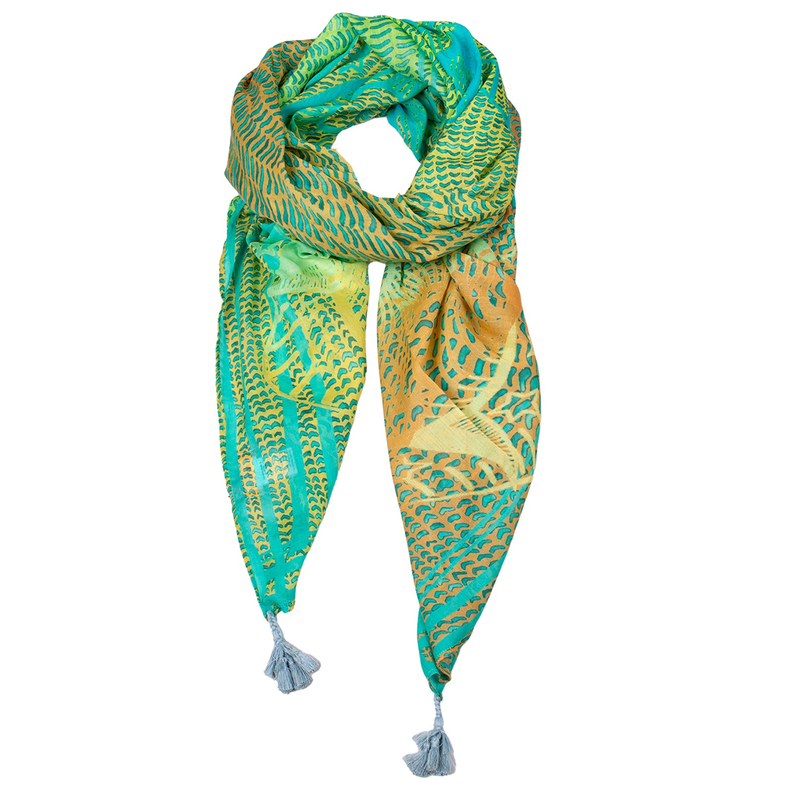 Rubicon SPOOKY Baumwollschal mit Print gruen 4135