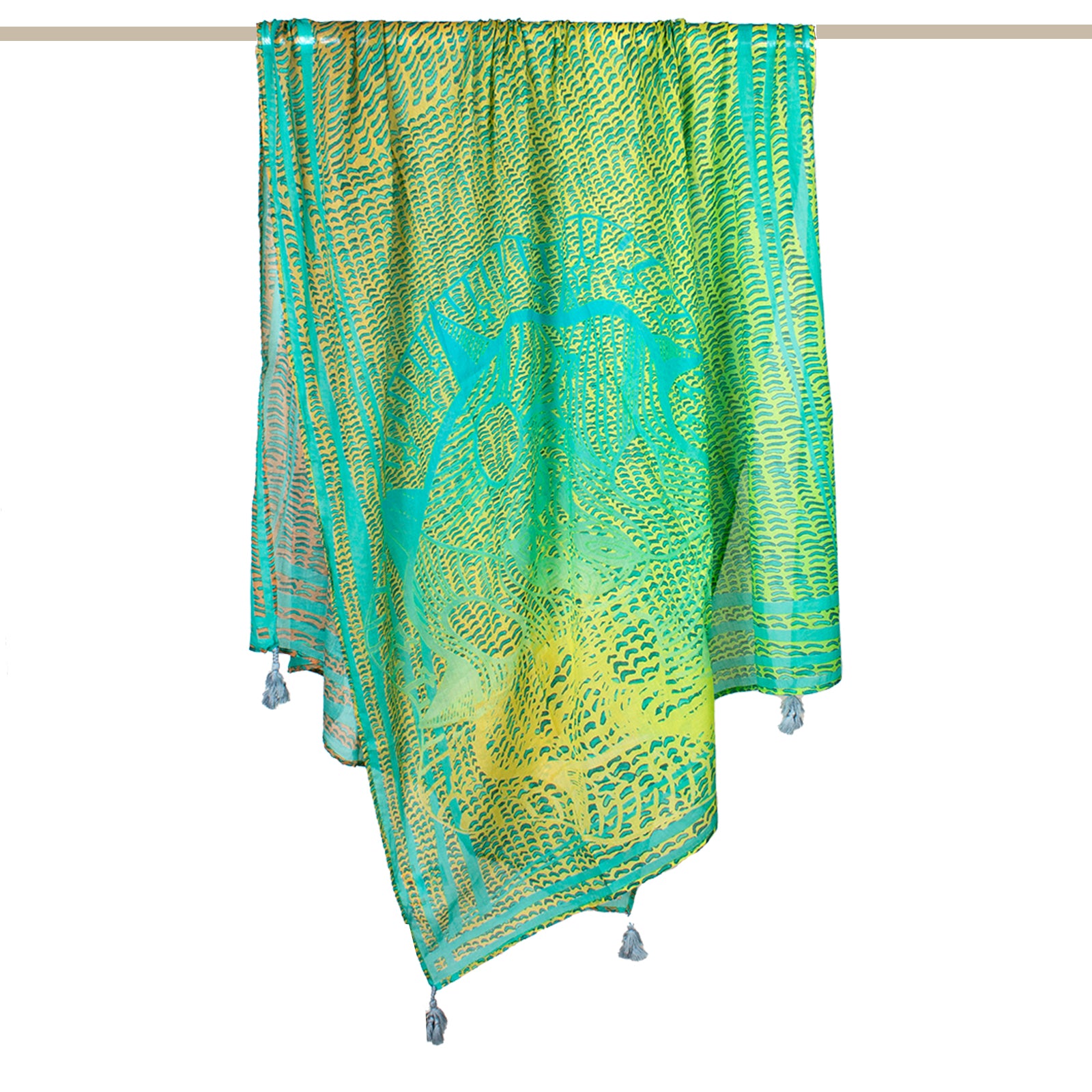 Rubicon SPOOKY Baumwollschal mit Print gruen 4135