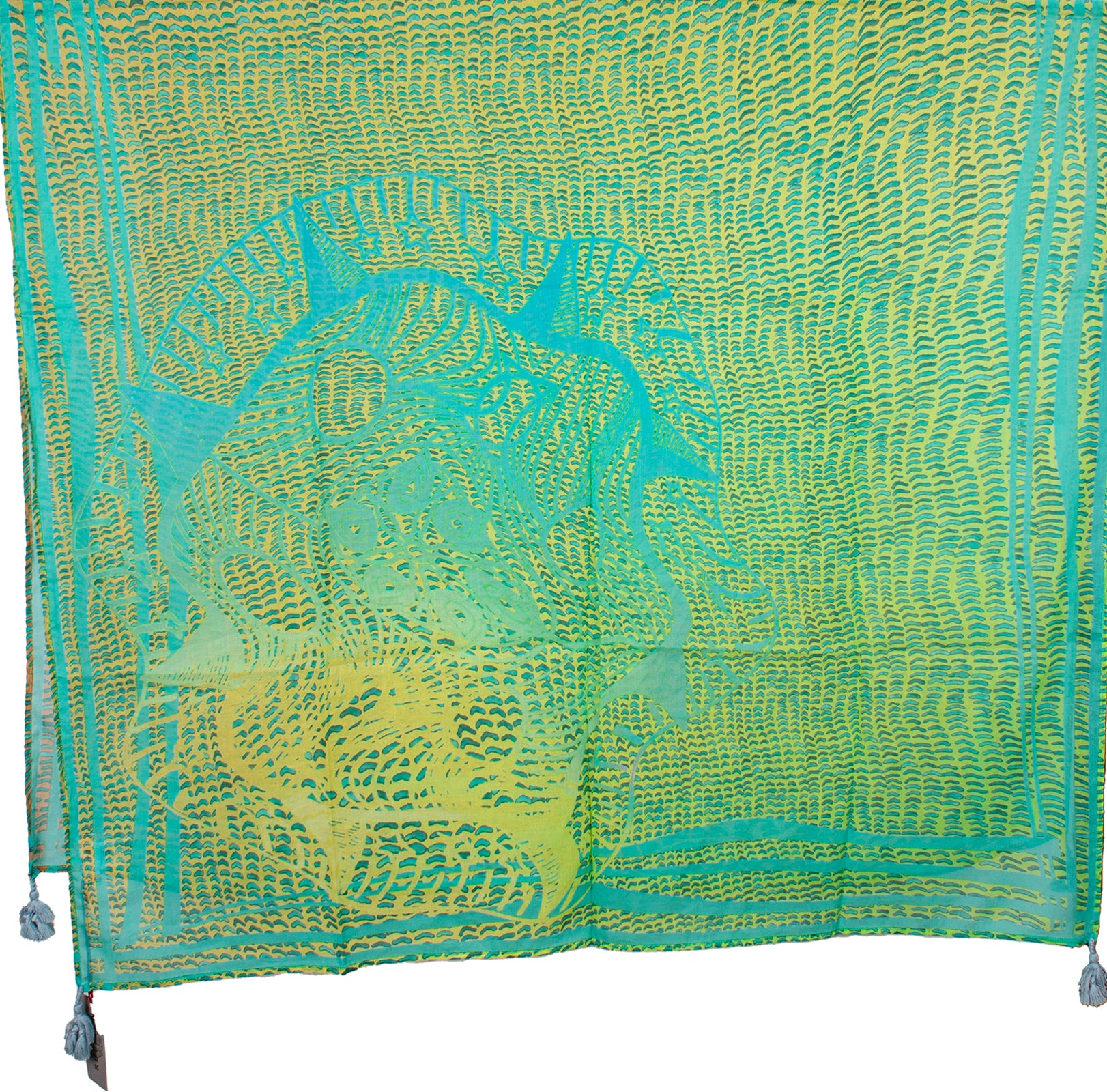 Rubicon SPOOKY Baumwollschal mit Print gruen 4135