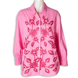 Rubicon BLOOM pinke Bluse mit pinker Stickerei