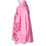 Rubicon BLOOM pinke Bluse mit pinker Stickerei