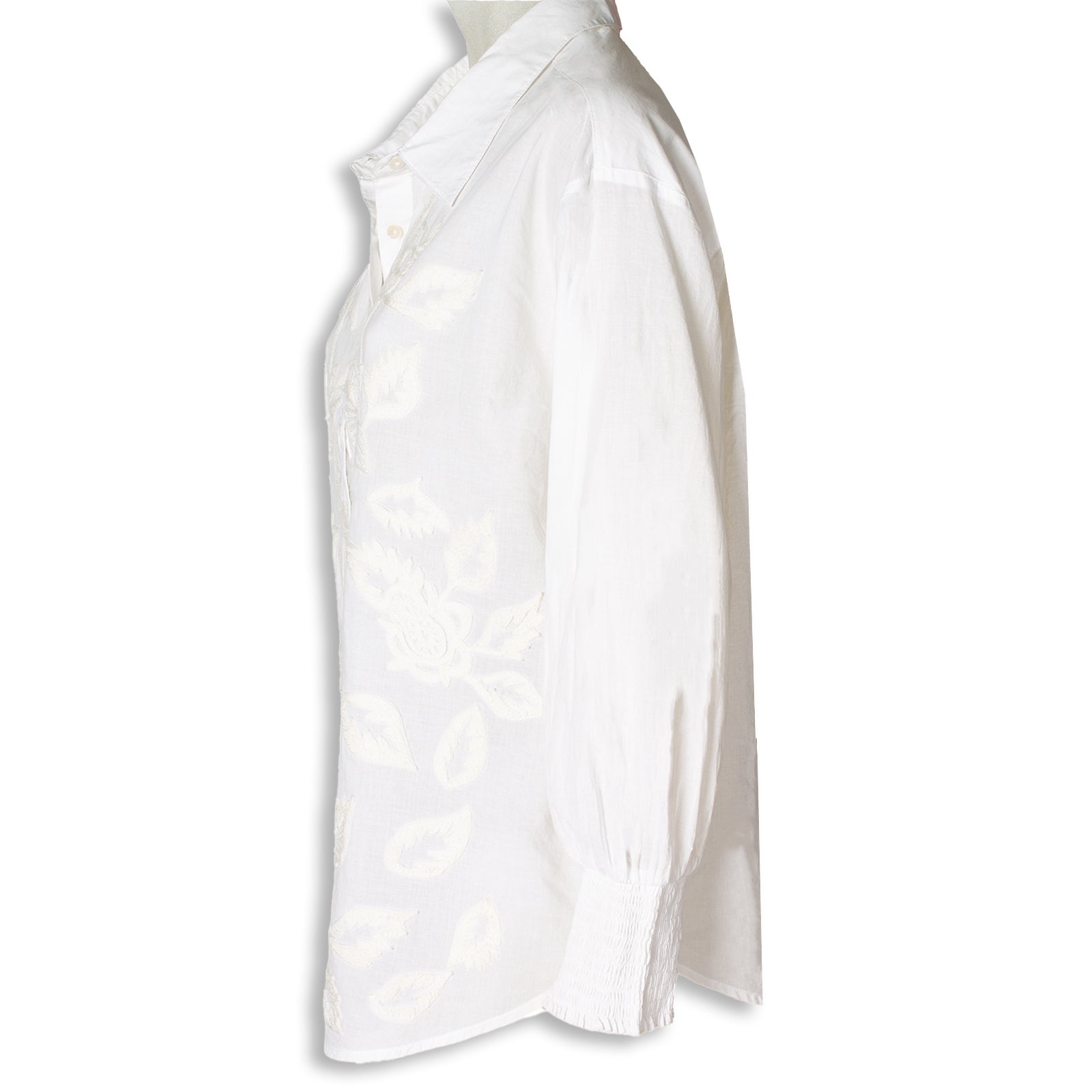 Rubicon BLOOM weisse Baumwollbluse mit weisser  Stickerei 1419