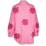 Rubicon BLOOM pinke Bluse mit pinker Stickerei