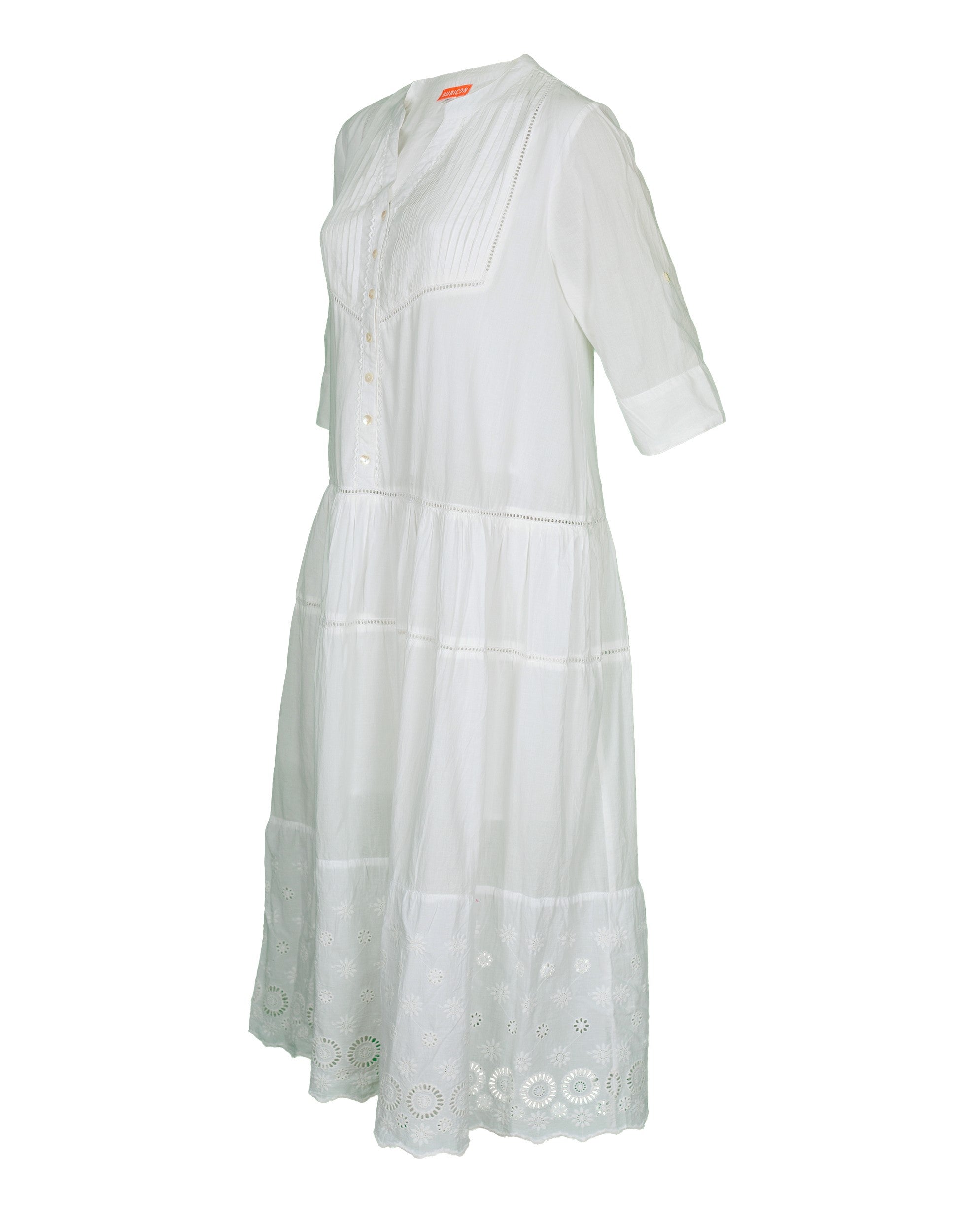 DEPART weißes Sommerkleid mit Spitze 9339