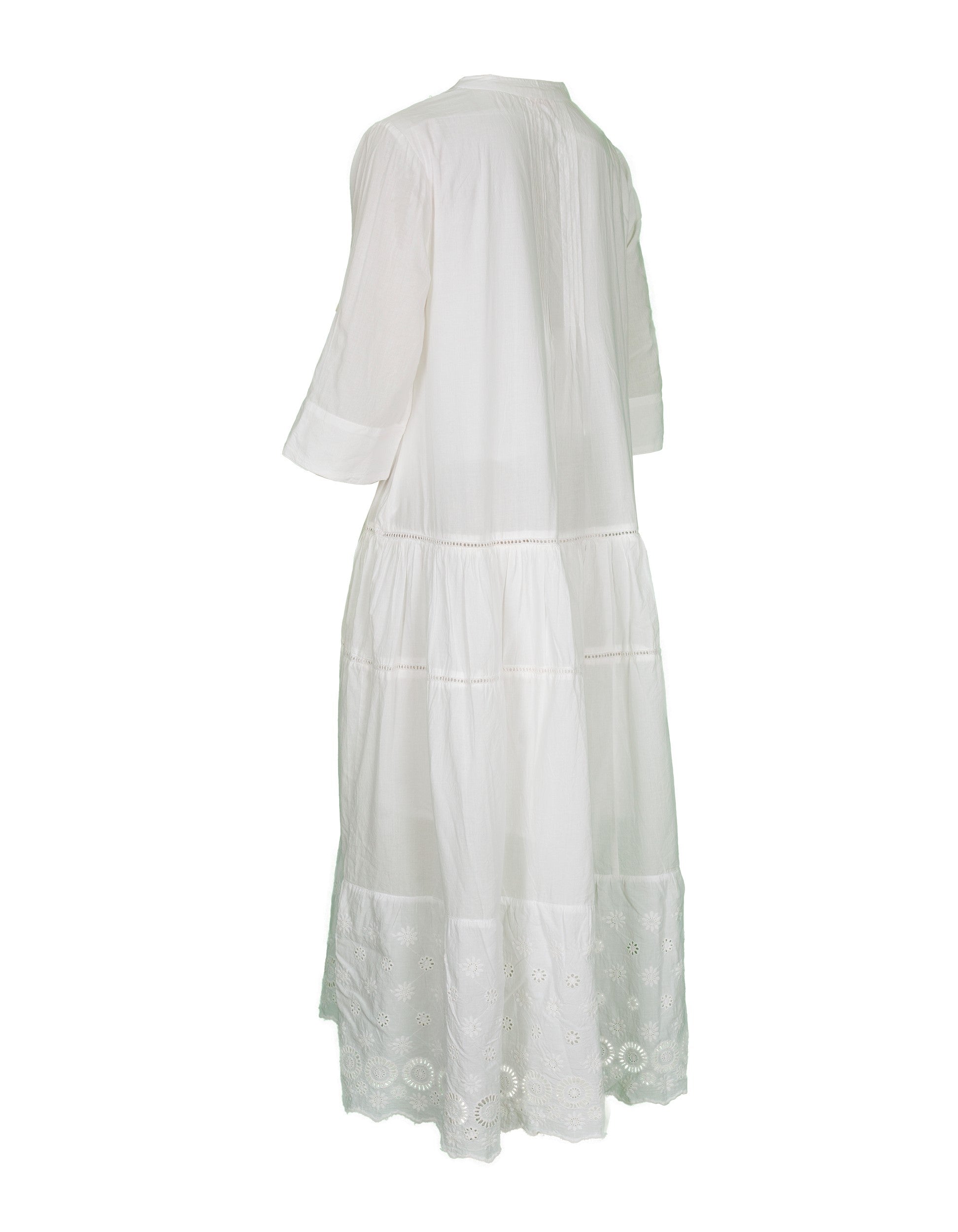 DEPART weißes Sommerkleid mit Spitze 9339