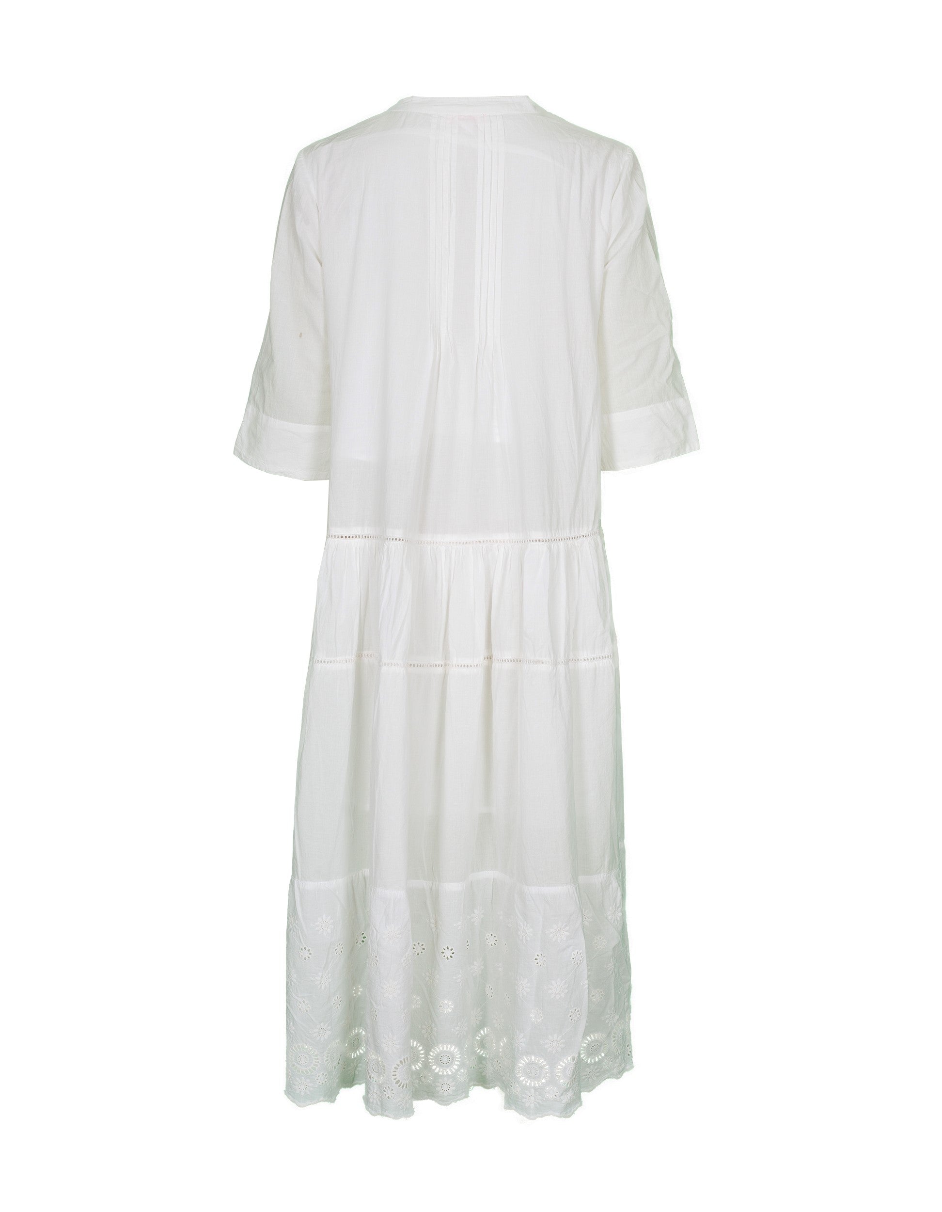 DEPART weißes Sommerkleid mit Spitze 9339